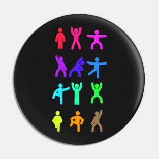 Sports Stickman Rainbow Pin