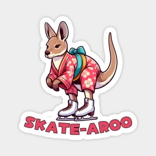 Ice skating kangaroo Magnet