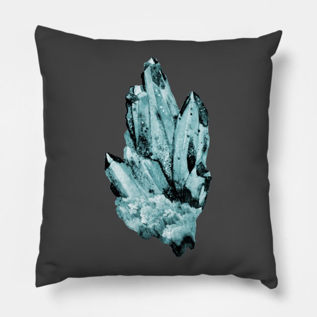 blue raspberry crystal cluster Pillow by tifferloo