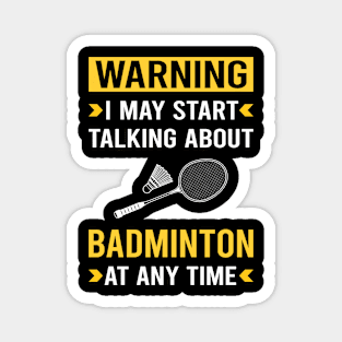 Warning Badminton Magnet