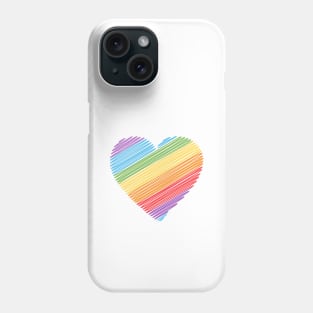 lgbt flag heart Phone Case