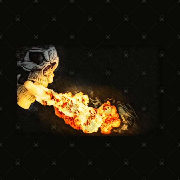 Skull blowing Hell Fire by Boztik-Designs