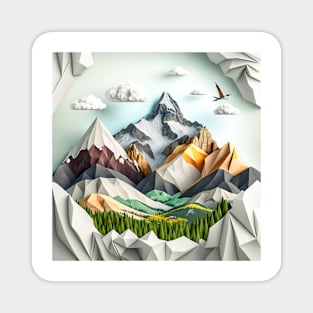 Origami mountains Magnet