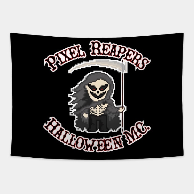 Pixel Reapers Halloween M.C. (Back) Tapestry by gkillerb