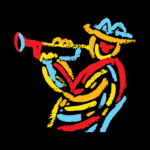 Colorful Modern Jazz  Trumpeter by jazzworldquest
