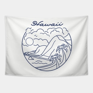 Hawaii Beach Island Logo Tapestry