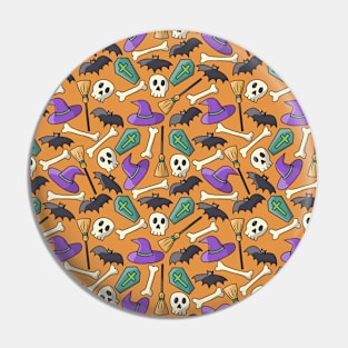 Mixed Spooky Confetti - Halloween Pattern - Bright Colors Pin