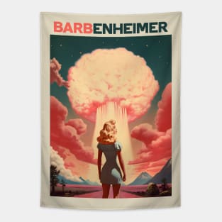 Barbie x Oppenheimer | Barbenheimer retro mashup Tapestry