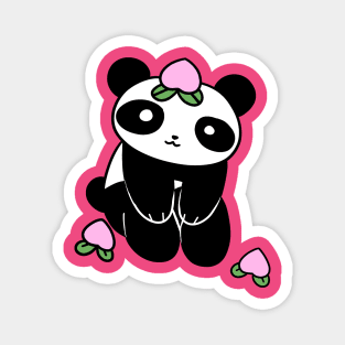 Peach Fruit Panda Magnet