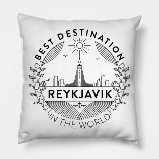 Reykjavik Minimal Badge Design Pillow