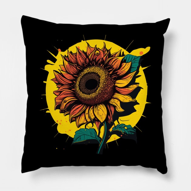 Cute Vacations Floral Summer Holidays Sunflower Pillow by KsuAnn