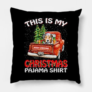 This Is My Christmas Pajama Shirt Australian Shepherd Truck Tree Pillow