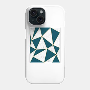 Its Getting Colder // Abstract Geometric Blue and White Pattern Phone Case