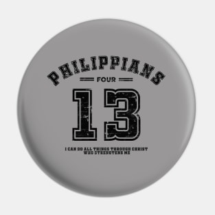 I can do all things through Christ who strengthens me from Philippians 4:13, black text Pin