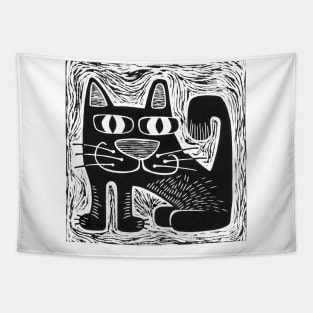 LinoCat #1 Tapestry