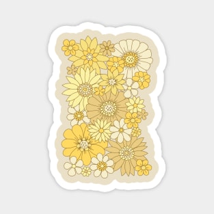 Mellow Yellow Retro Daisy Magnet