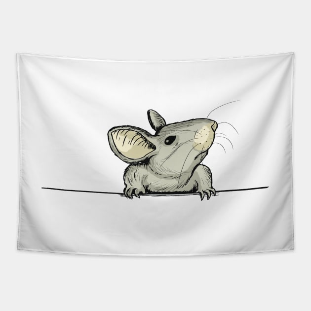 Curious Peeking Field or Corn Mouse Tapestry by Thor