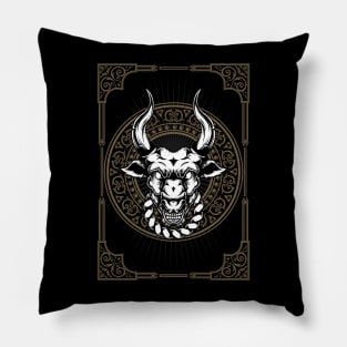 Bull Head With Classic Frame Ornaments Pillow