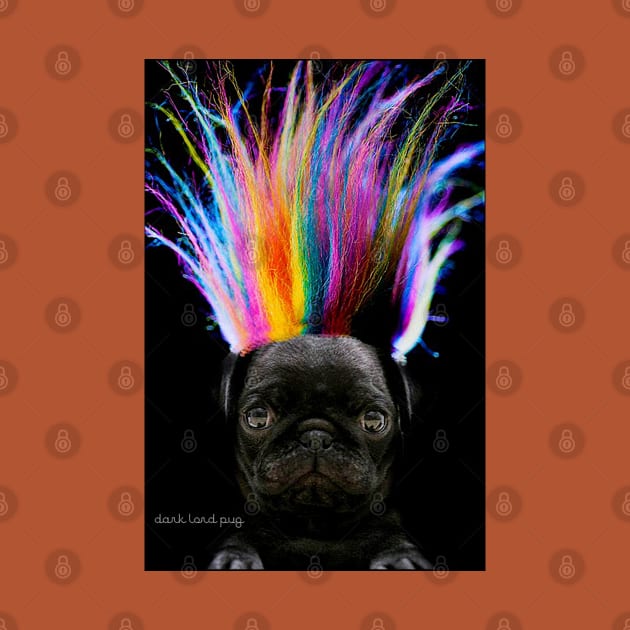 Rainbow Hair Pug by darklordpug