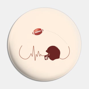 American Football HeartBeat Pin