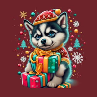 Cute Husky For Christmas T-Shirt