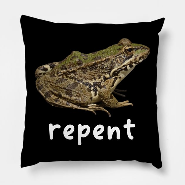 Repent Frog Unisex T-Shirt Y2K Funny Meme Shirt / Ironic Shirt / Weirdcore Clothing Pillow by CamavIngora