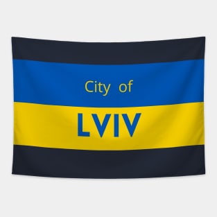 City of Lviv in Ukraine Flag Tapestry