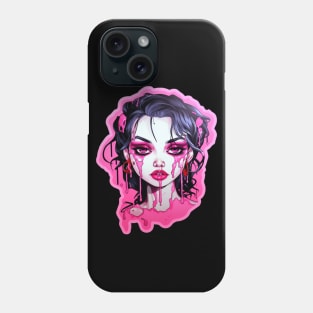 Goth Girl Pink Lipstick Phone Case