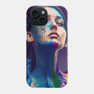 Here You Are - Emotionally Fluid Collection - Psychedelic Paint Drip Portraits Phone Case
