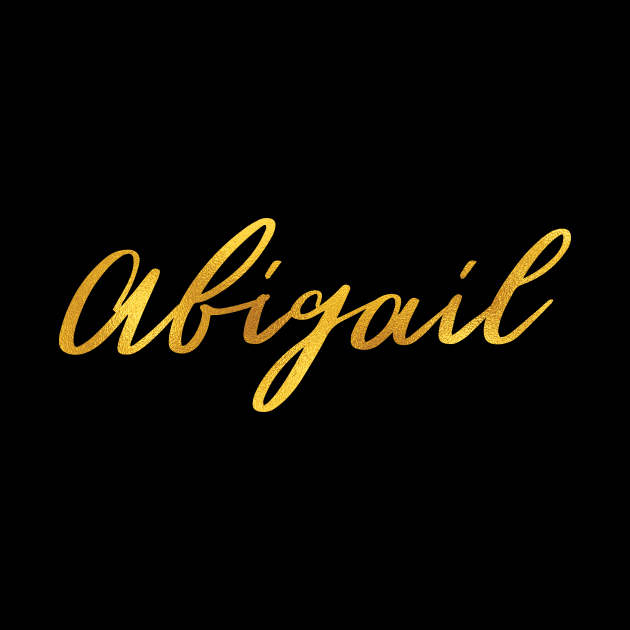 Abigail Name Hand Lettering in Gold Letters by Pixel On Fire