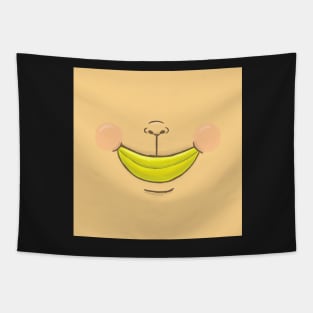 Monkey Banana Mouth Mask Tapestry