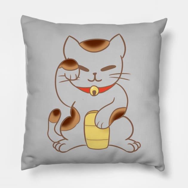Luckiest Cat Pillow by Gavs_Art