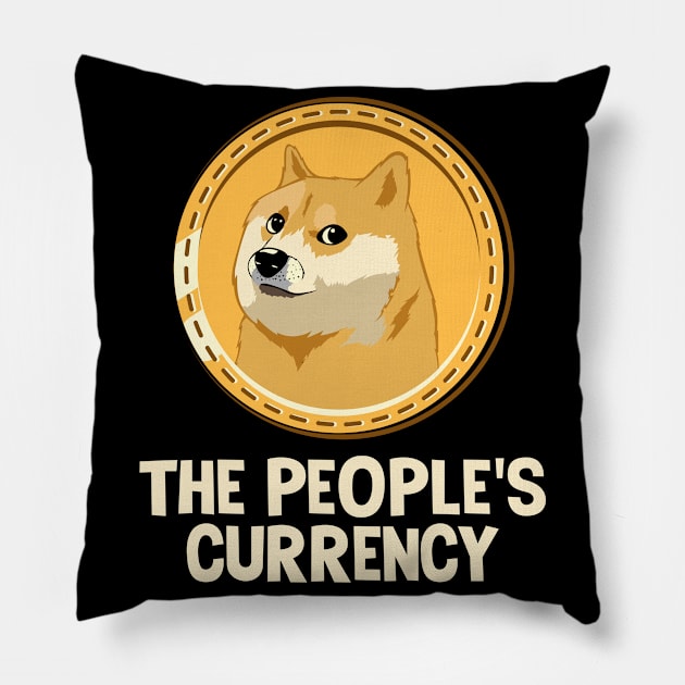 The Peoples Currency Funny Crypto Cryptocurrency Pillow by BrightGift