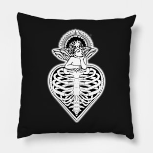 Cherub on a ribcage heart Pillow