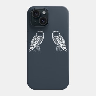 Snowy Owls in Love - cute and fun owl bird design Phone Case