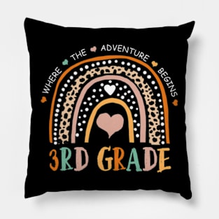 Leopard Rainbow 3rd Grade Where The Adventure Begins Pillow