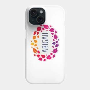 Abigail name with colorful leaves Phone Case