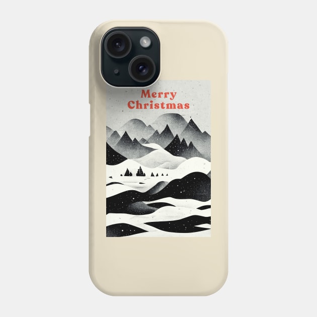 Merry Christmas Phone Case by Retro Travel Design