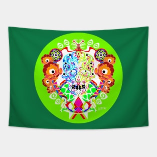 skull tree ecopop art Tapestry