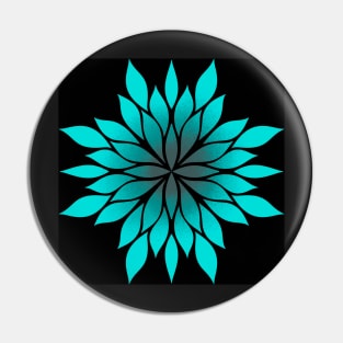 aqua floral symmetrical pattern with black background Pin