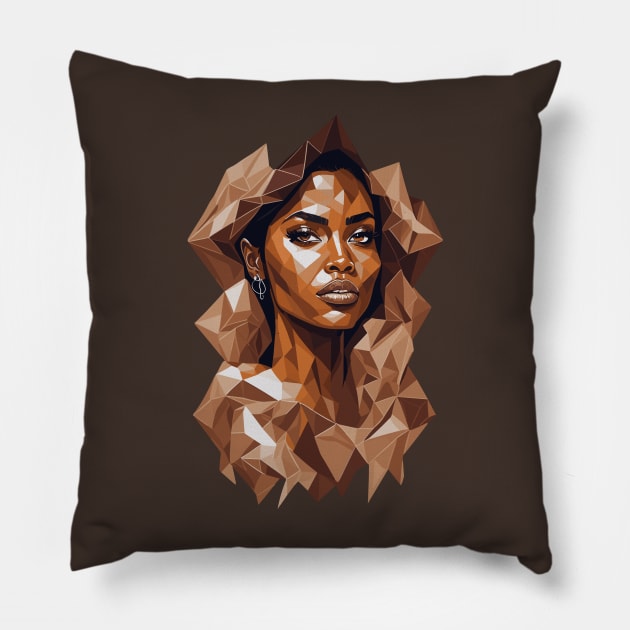 Beautiful Brown woman Pillow by Luvleigh