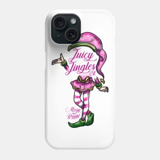 JUICY JINGLES: Bells Bright Christmas Elf Green Gold Jingles Merry Pink Phone Case