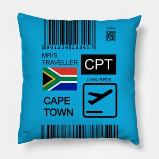 Cape Town South Africa travel ticket Pillow