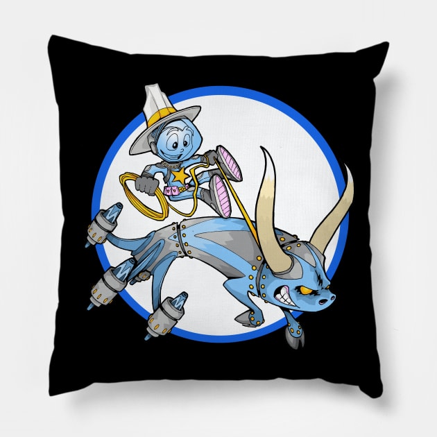 Rocket Rodeo Pillow by inkninja