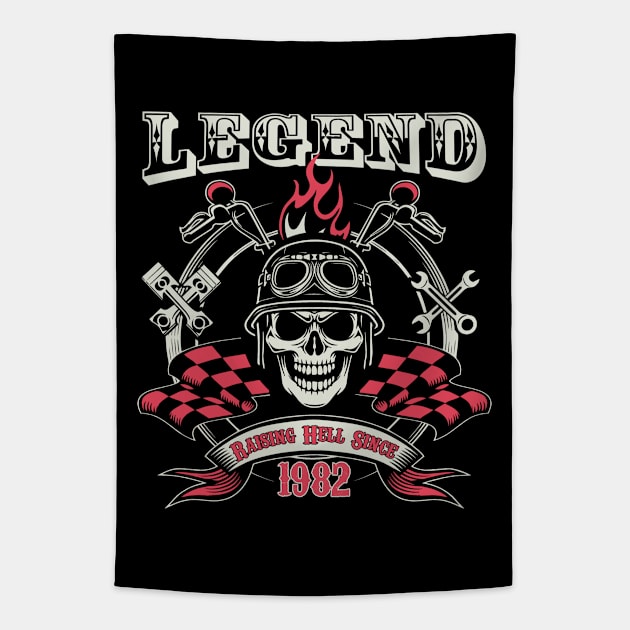 41st Birthday - Legend Raising Hell Since 1982 Tapestry by Kudostees