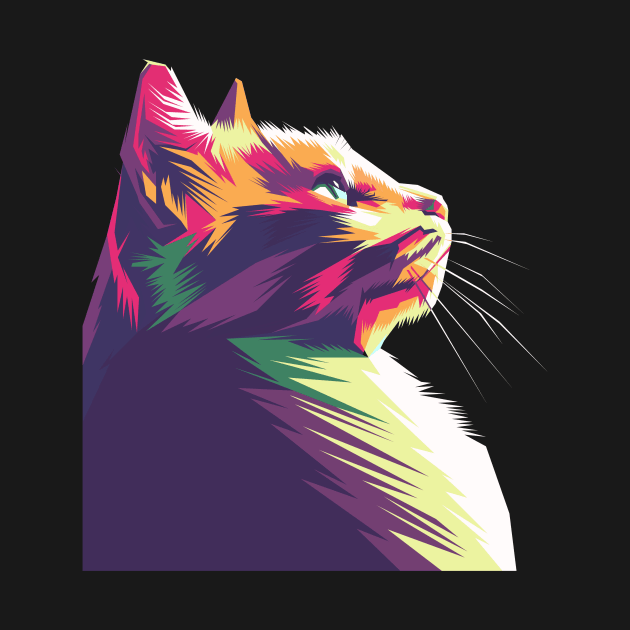 Colorful cat pop art by AdriaStore1