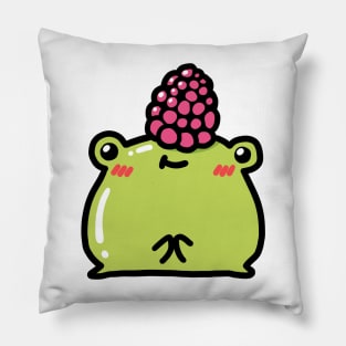 Frog with raspberry hat Pillow