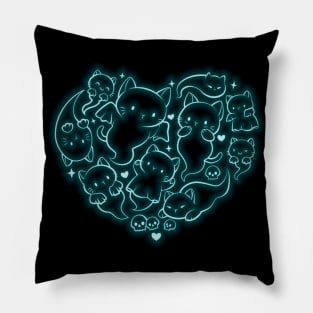 Spooky Cute Cat Ghosts Halloween Pillow