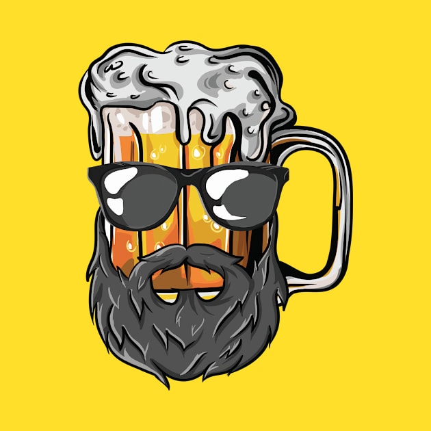 Funny Craft Beer Drunk Uncle Beard Bearded Druncle by Freid