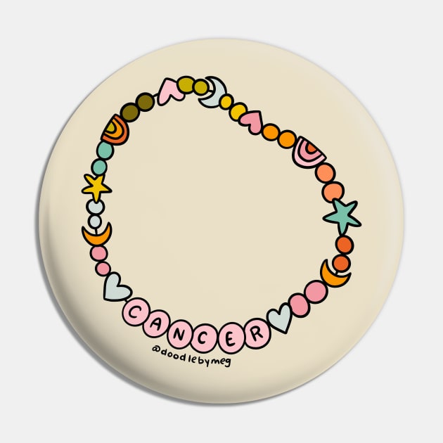 Cancer Friendship Bracelet Pin by Doodle by Meg